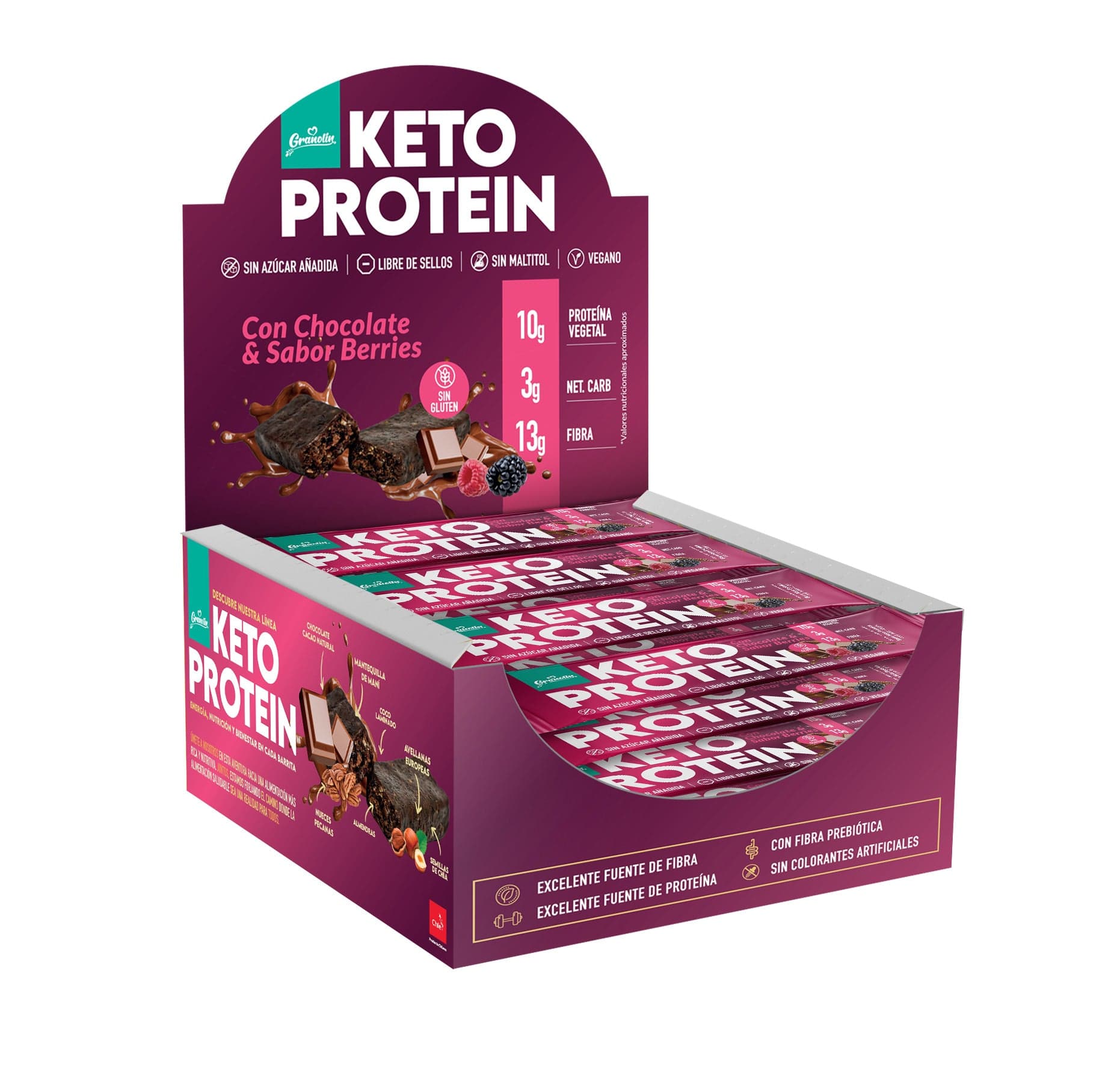 Barritas Keto Protein Chocolate & Berries | 16 und
