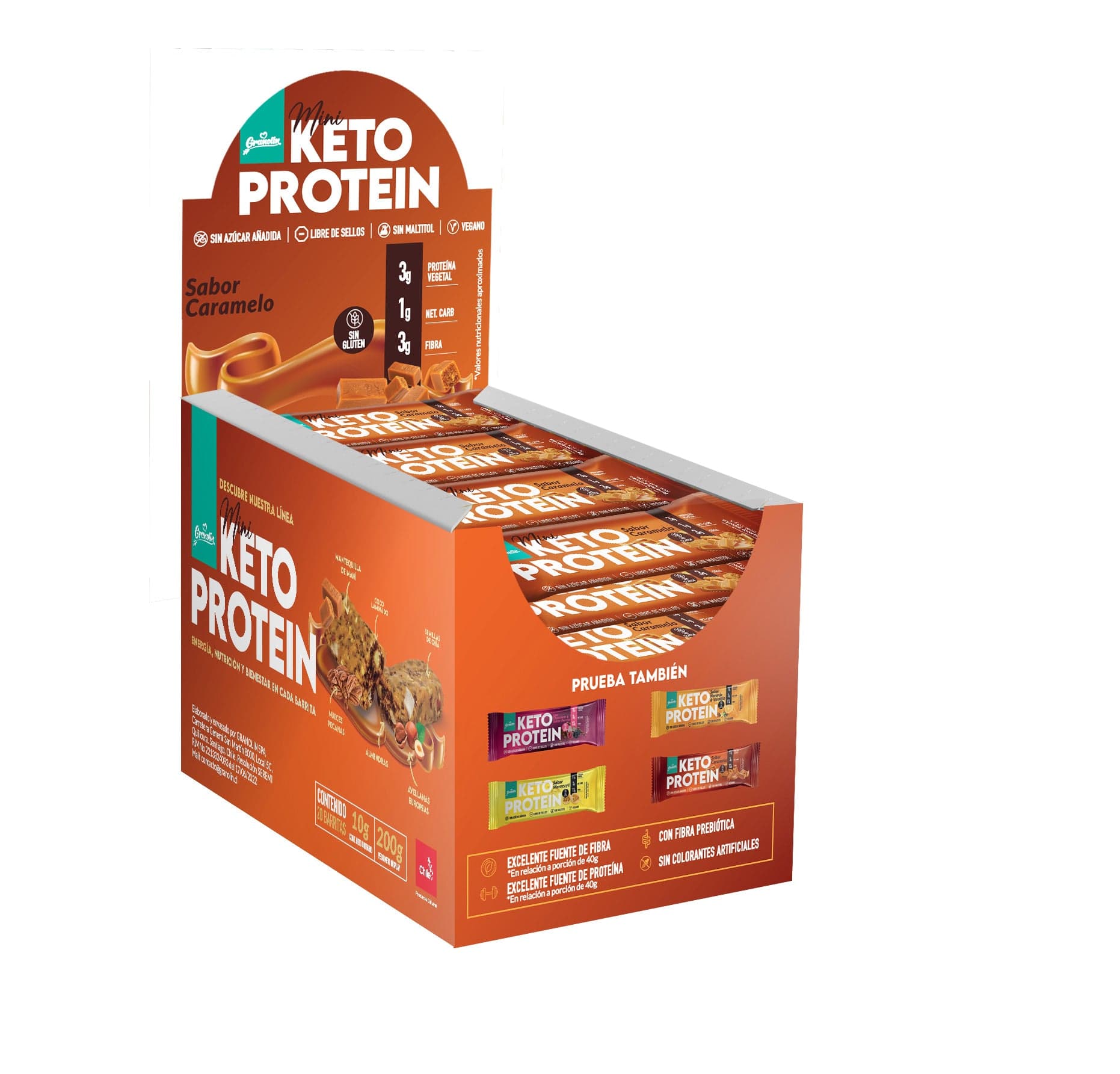 Mini Barritas Keto Protein Caramelo | 20 und