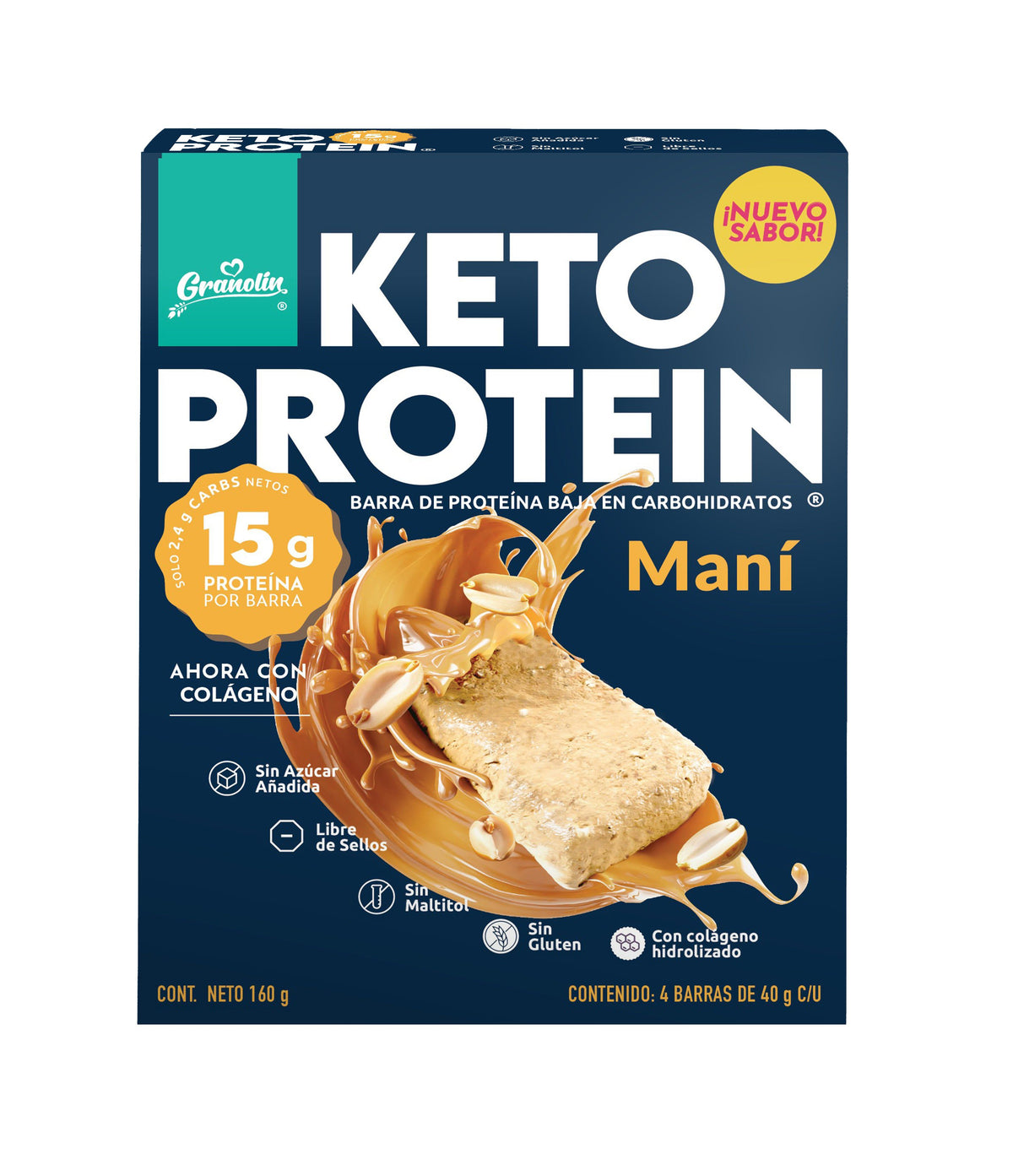 Barrita Keto Protein Colágeno Maní | 4 und
