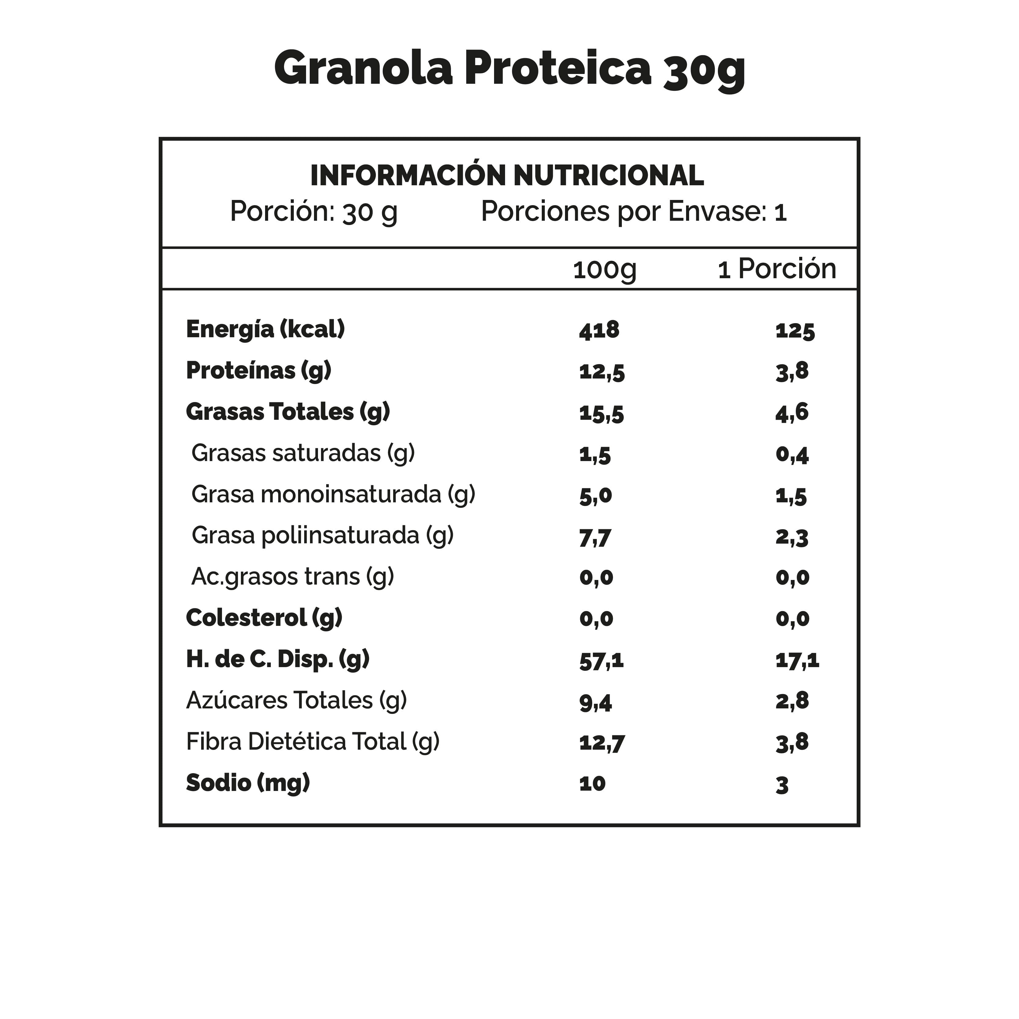 GRANOLA PROTEICA 30g | 24unidades