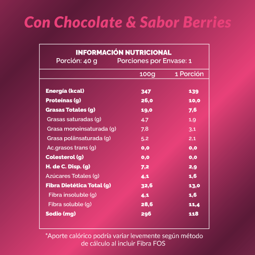 Barritas Keto Protein Chocolate & Berries | 16 und
