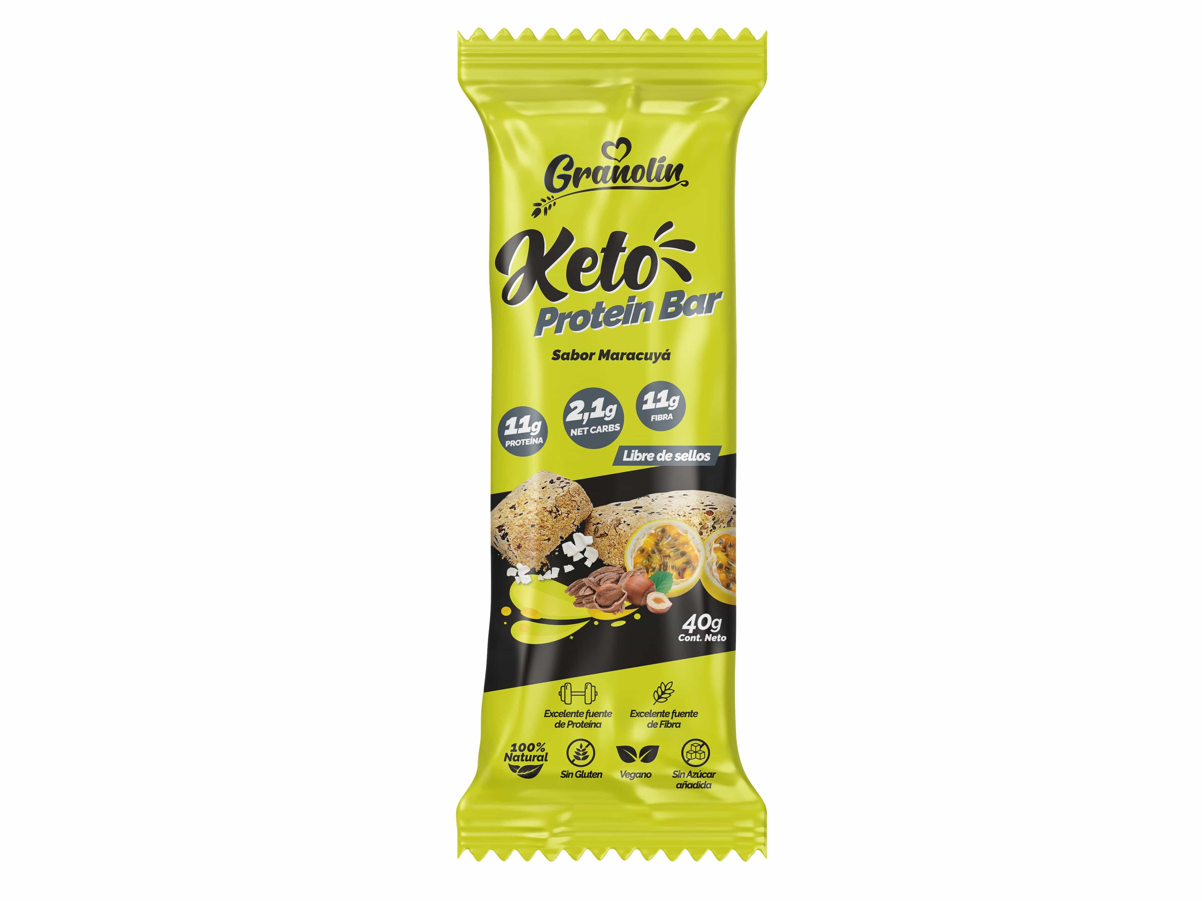 KETO PROTEIN BAR MARACUYÁ | CAJA 5 BARRITAS